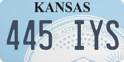 KS license plate 445IYS