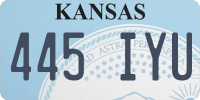 KS license plate 445IYU