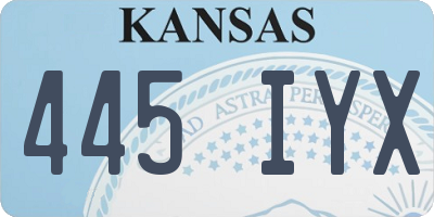 KS license plate 445IYX