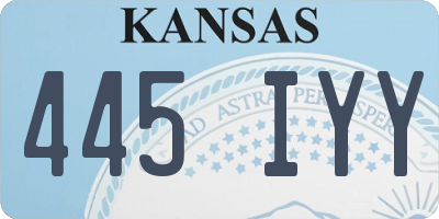 KS license plate 445IYY