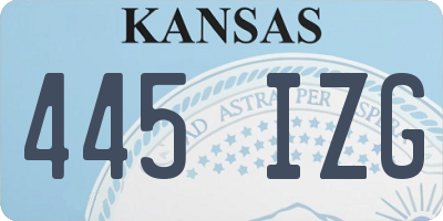 KS license plate 445IZG