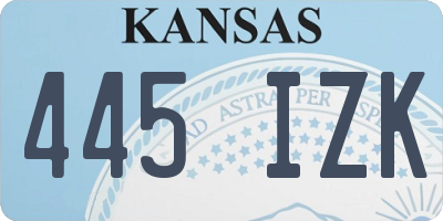 KS license plate 445IZK