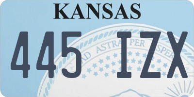 KS license plate 445IZX