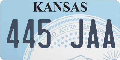 KS license plate 445JAA