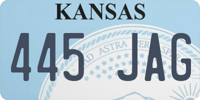 KS license plate 445JAG