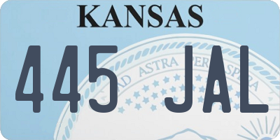 KS license plate 445JAL