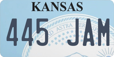 KS license plate 445JAM
