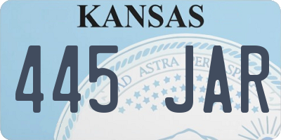 KS license plate 445JAR