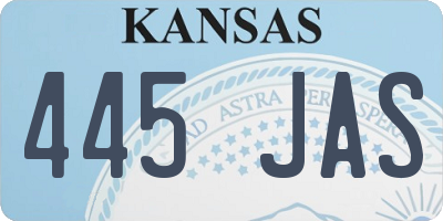 KS license plate 445JAS