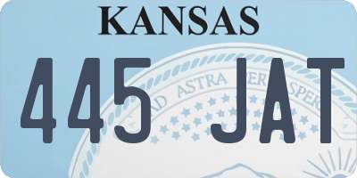 KS license plate 445JAT