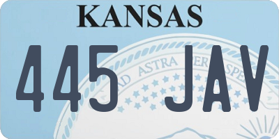 KS license plate 445JAV