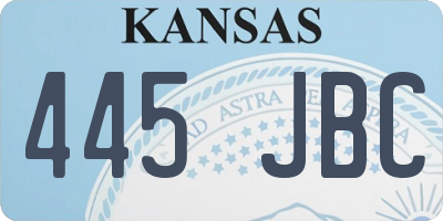 KS license plate 445JBC