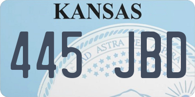 KS license plate 445JBD