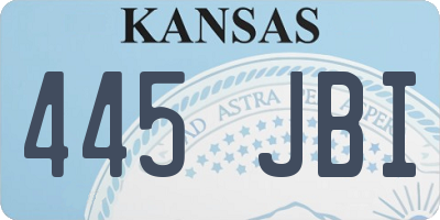 KS license plate 445JBI