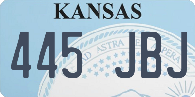 KS license plate 445JBJ