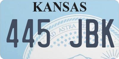 KS license plate 445JBK