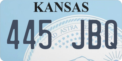 KS license plate 445JBQ