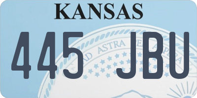 KS license plate 445JBU