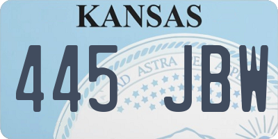 KS license plate 445JBW