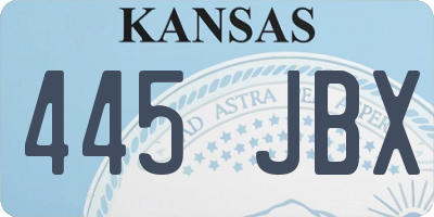 KS license plate 445JBX