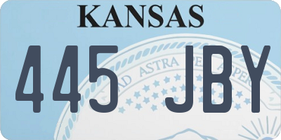 KS license plate 445JBY