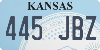 KS license plate 445JBZ