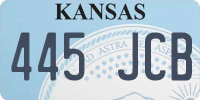 KS license plate 445JCB