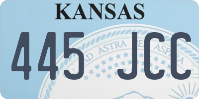 KS license plate 445JCC