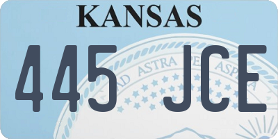 KS license plate 445JCE