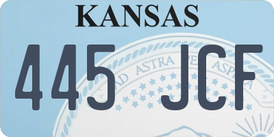 KS license plate 445JCF