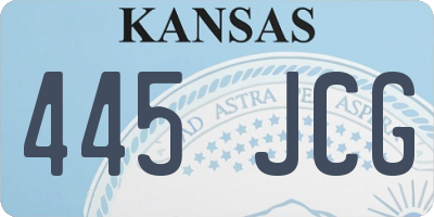 KS license plate 445JCG