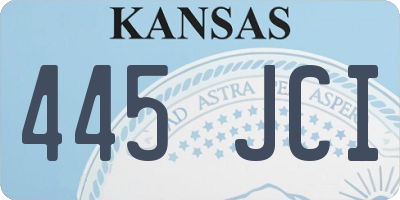 KS license plate 445JCI