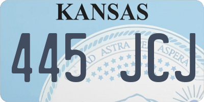 KS license plate 445JCJ