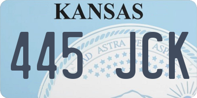 KS license plate 445JCK