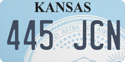KS license plate 445JCN