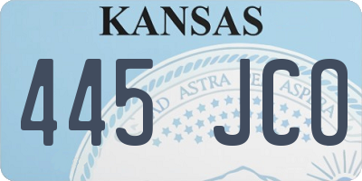 KS license plate 445JCO