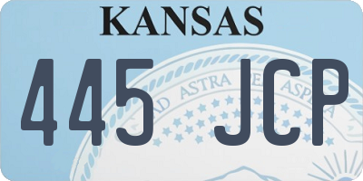 KS license plate 445JCP