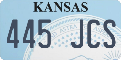 KS license plate 445JCS