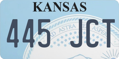 KS license plate 445JCT