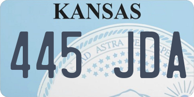 KS license plate 445JDA