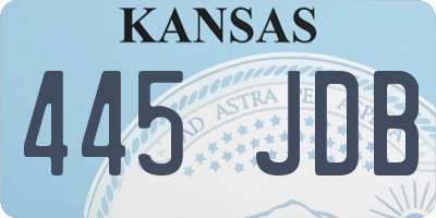 KS license plate 445JDB