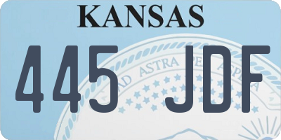 KS license plate 445JDF