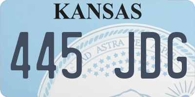 KS license plate 445JDG