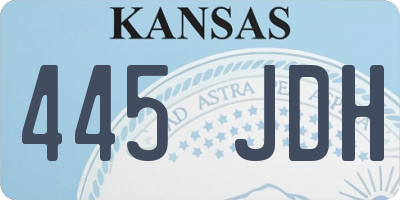 KS license plate 445JDH