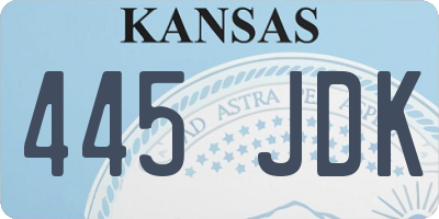 KS license plate 445JDK