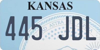 KS license plate 445JDL