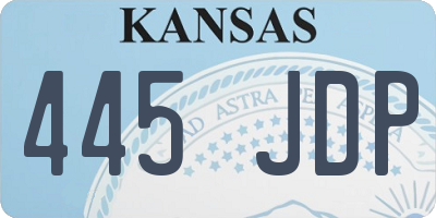 KS license plate 445JDP