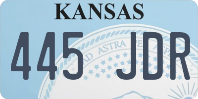 KS license plate 445JDR