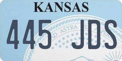 KS license plate 445JDS