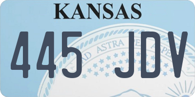 KS license plate 445JDV